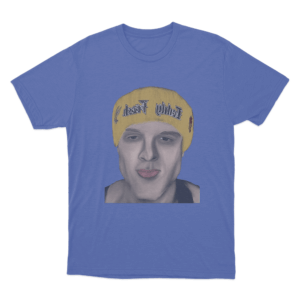 Beanie Portrait T Shirt Blue