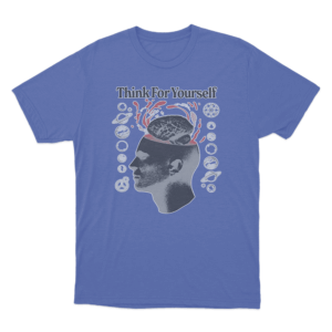 Brain Silhouette T Shirt Blue