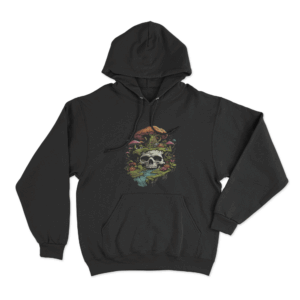 Mushroom Skull Hoodie Black