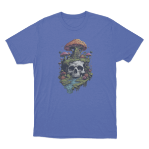 Mushroom Skull T Shirt Blue
